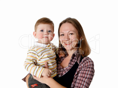 young mother having fun with her little son