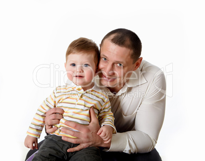 portrait of a father with his little son