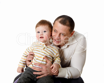 portrait of a father with his little son