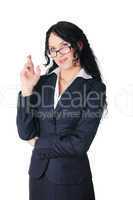 young charming brunette in a business suit