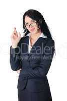 young charming brunette in a business suit