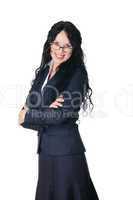 young charming brunette in a business suit