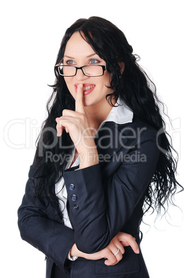 young charming brunette in a business suit