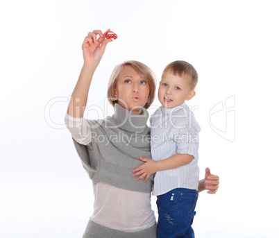 mother and son at home