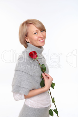 a young pretty woman with a red rose a young pretty woman with a red rose