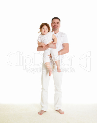 portrait of a father with his little daughter