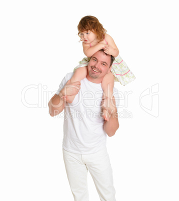 portrait of a father with his little daughter portrait of a father with his little daughter