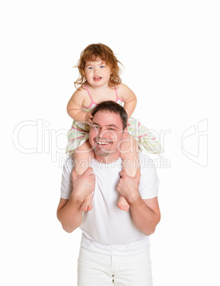 portrait of a father with his little daughter