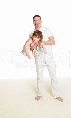 portrait of a father with his little daughter