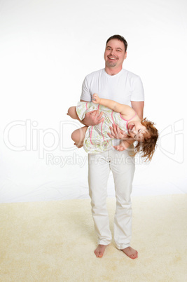 portrait of a father with his little daughter