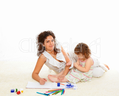 young mother having fun with her little son