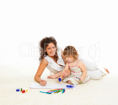 young mother having fun with her little son