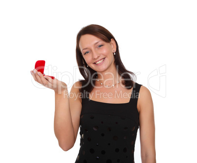 woman  with a jewelry box