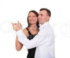happy young couple dancing