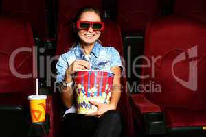 Young girl in cinema