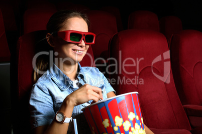 Young girl in cinema