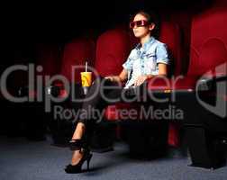 Young girl in cinema