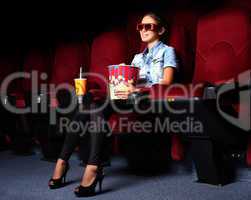 Young girl in cinema