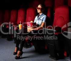 Young girl in cinema