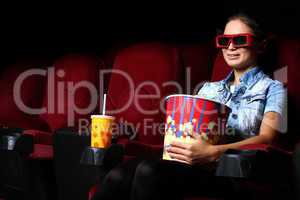 Young girl in cinema