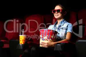 Young girl in cinema