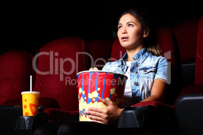 Young girl in cinema