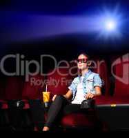 Young girl in cinema