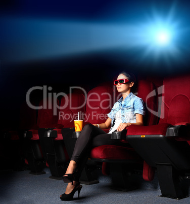 Young girl in cinema