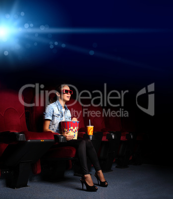 Young girl in cinema