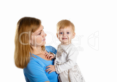 young mother having fun with her little son