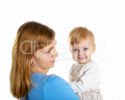 young mother having fun with her little son