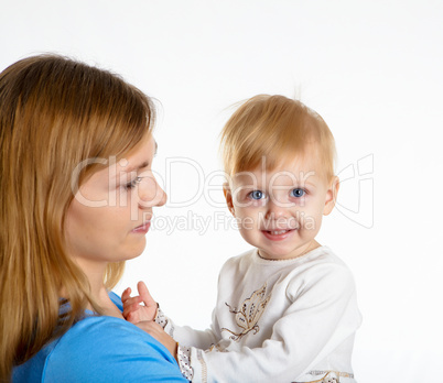 young mother having fun with her little son