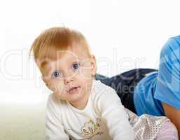 portrait of a little child in studio