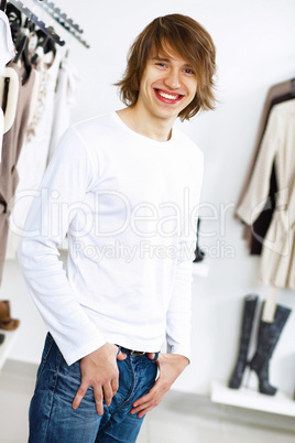 Young man doing shopping