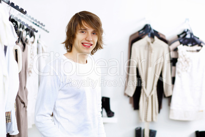 Young man doing shopping