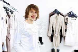 Young man doing shopping