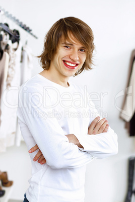 Young man doing shopping