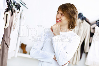 Young man doing shopping