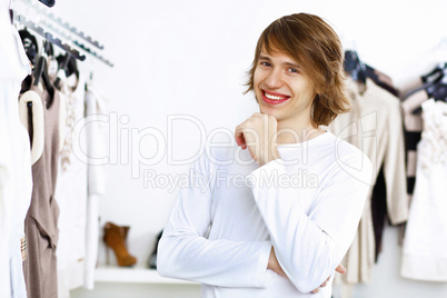 Young man doing shopping