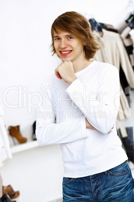 Young man doing shopping