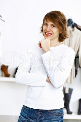 Young man doing shopping