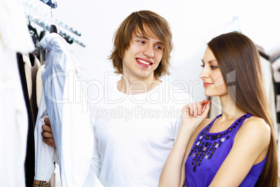 Young couple doing shopping together