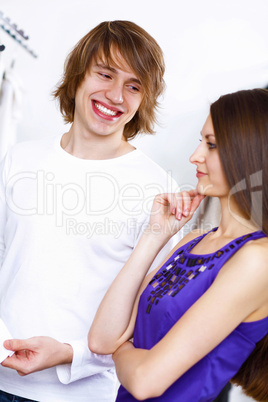 Young couple doing shopping together