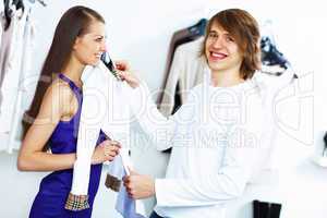 Young couple doing shopping together