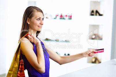 Young woman doing shopping