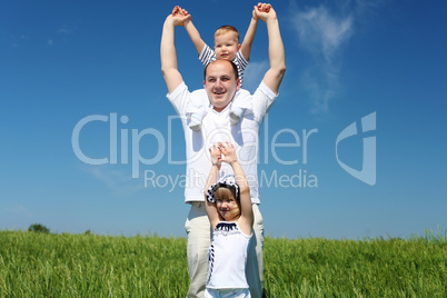 father with his child outdoor