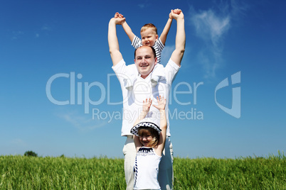 father with his child outdoor