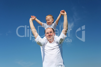 father with his child outdoor