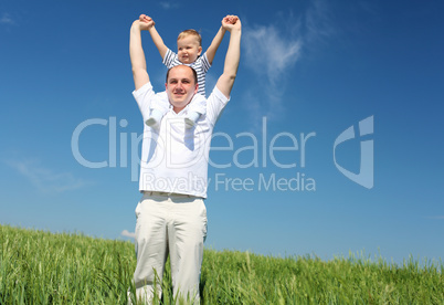 father with his child outdoor