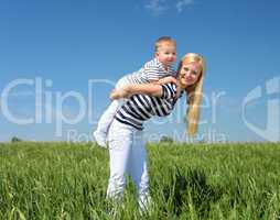 mother with her child outdoor